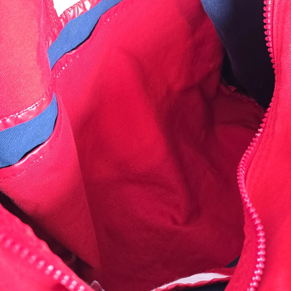 Vintage Tommy Hilfiger Red White Blue Tote Duffel Bag Large Zip Gym Activewear - Picture 10 of 14